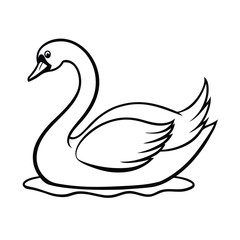 duck icon representing line art vector silhouette