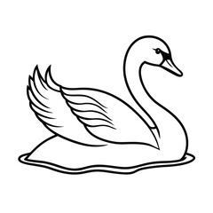 duck icon representing line art vector silhouette