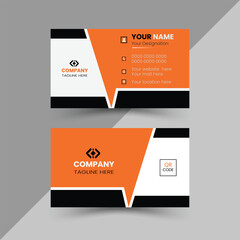 Modern, creative, and simple double-sided landscape orientation clean vector corporate business card template with stylish colour for business and personal use illustration design