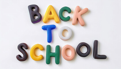 Back to School Type on white background Clay Mold texture welcome school Banner