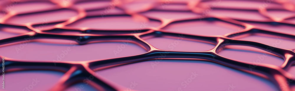 Poster elegant abstract surface design with illuminated lines and a soft pink background