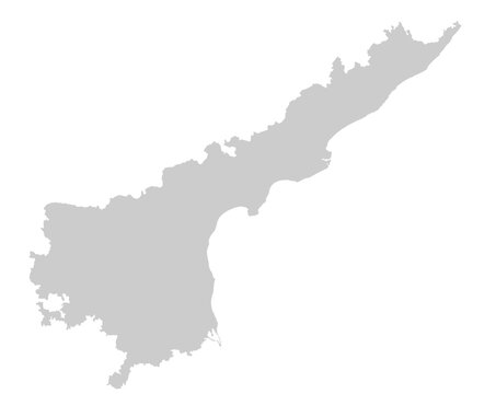 Gray Map of Andhra Pradesh, India