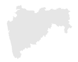 Fototapeta premium Gray Map of Maharashtra, India