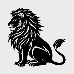Fototapeta premium Lion Side View with Flowing Mane Vector Illustration