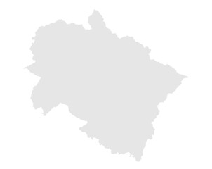 Gray Map of Uttarakhand (India)