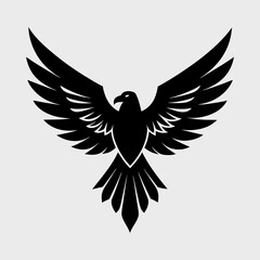 Fototapeta premium Minimal Vector Silhouette of a Flying Eagle Vector Illustration