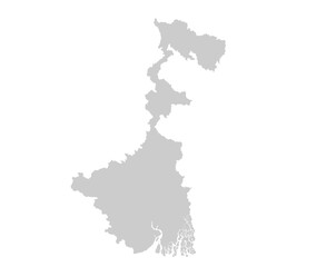 Fototapeta premium Gray Map of West Bengal ,India