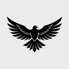 Obraz premium Minimal Vector Silhouette of a Flying Eagle Vector Illustration