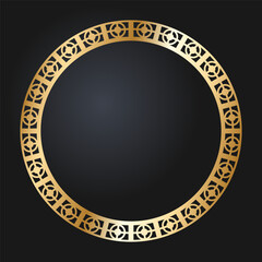 Beautiful round golden frame. Festive design. Gold border. Round frames vector