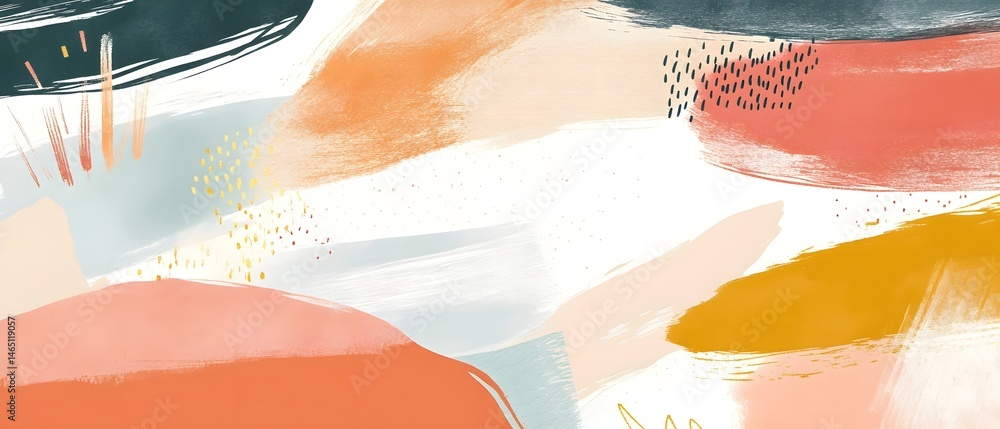 Poster an abstract composition featuring a dynamic interplay of vibrant colors fluid shapes and expressive 