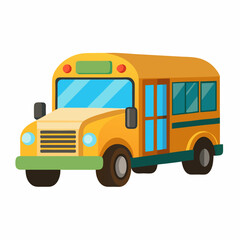 school bus vector illustration on white background