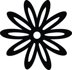Abstract floral vector art, a summer flower illustration with a star-like design element