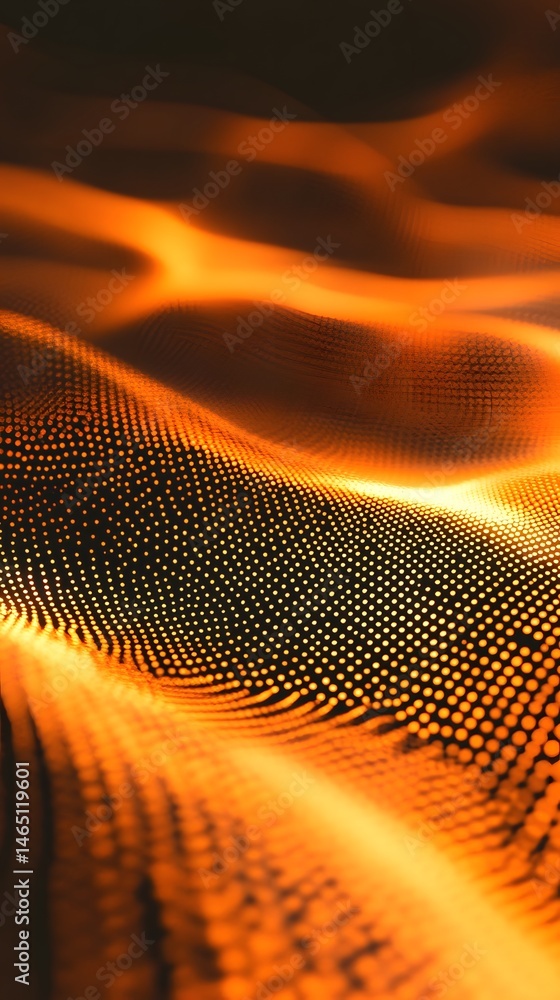 Poster a image showcasing an abstract futuristic texture with dynamic waves of vibrant luminous light and d