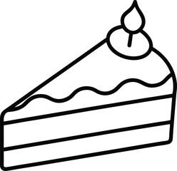 vector illustration of a birthday cake slice icon