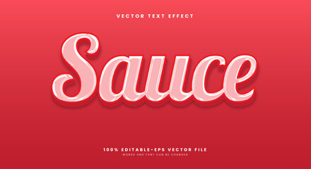 Fototapeta premium Sauce 3D editable text effect Template Suitable for chrome Style