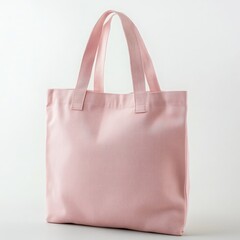 Pink Textured Tote Bag on White Background