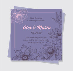 Exotic Floral Invitation Templates – Minimal Line Art Cards. A stylish collection of vector invitation templates featuring hand-drawn exotic flowers in elegant line art style. Ideal for weddings.