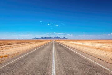 Naklejka premium Empty road stretches into distance