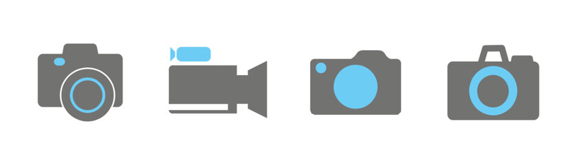 Photo and video camera icon vector. Photography symbol. Photographing sign. Vector illustration eps 10