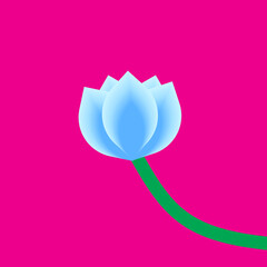 Fototapeta premium Single Blue Flower Wall Art