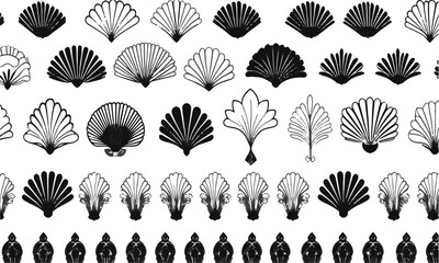 A modern vector illustration featuring a collection of decorative Art Deco motifs, easily scalable and editable.