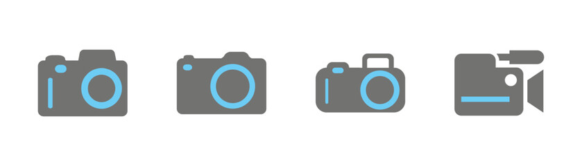 Photo and video camera icon vector. Camera icon set. Vector illustration eps 10