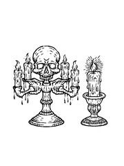 black and white skull