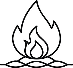 vector illustration of a campfire on beach