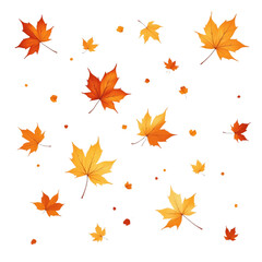 Fototapeta premium Colorful autumn leaves falling gracefully.