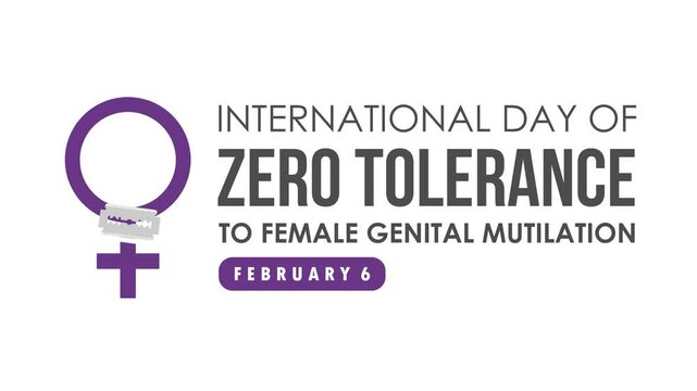 international day of zero tolerance to female genital mutilation video animation concept