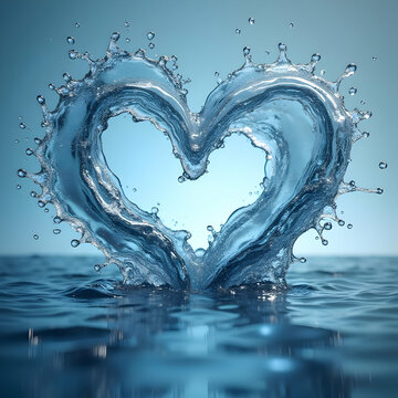 Water Heart Splash: Love Nature Background Images