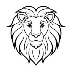 lion head line art vector art silhouette