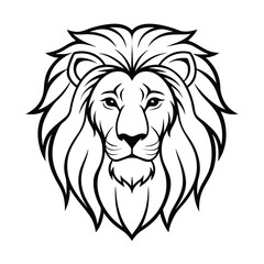 Obraz premium lion head line art vector art silhouette