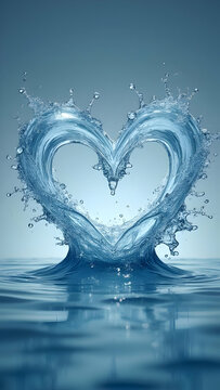 Stunning Water Heart: A Splash of Love and Serenity
