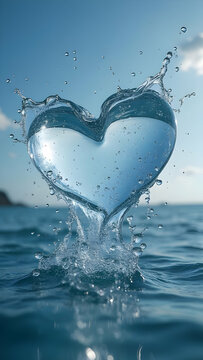 Water Heart Splash: Stunning Nature Image