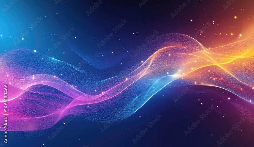 Poster abstract flowing lines of light