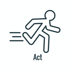 Act Concept for Plan Do Check Act Business Strategy  - Continuous Improvement PDCA