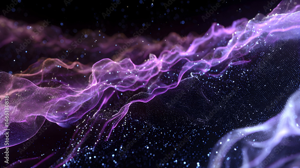 Poster translucent streams of flowing energy intertwine in a mesmerizing display against a dark backdrop