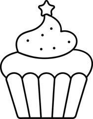 vector illustration of a christmas cupcake