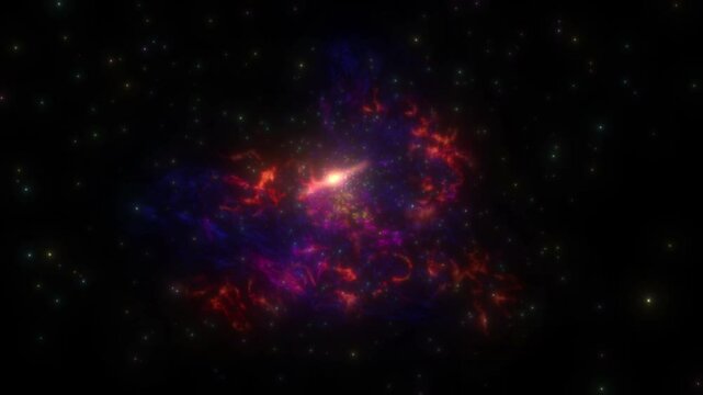 Travelling through space towards nebula (4K)