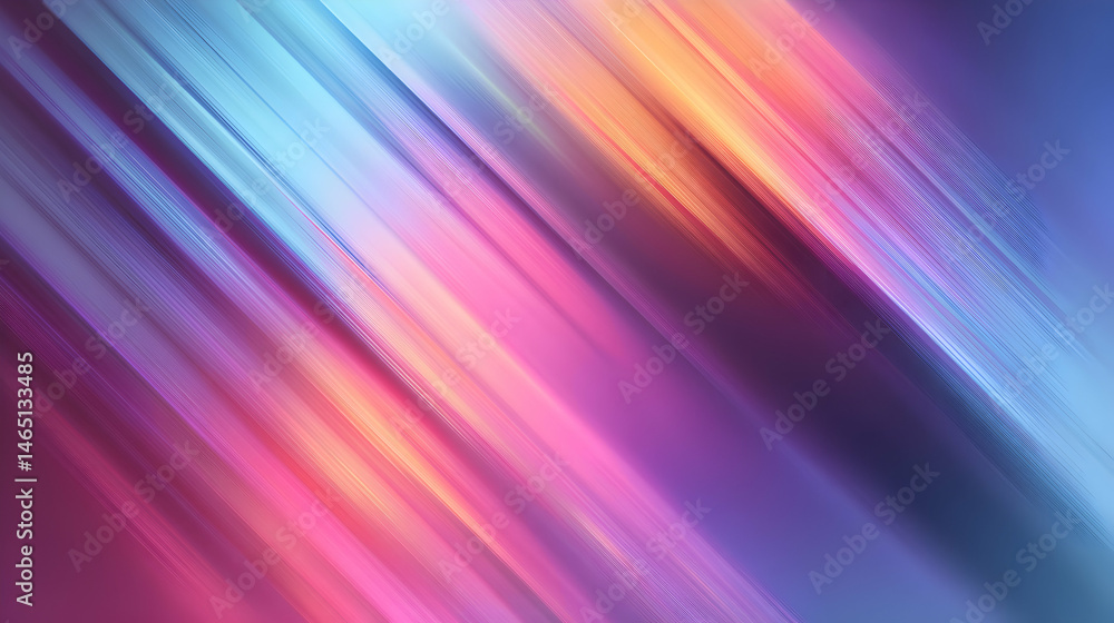 Poster abstract lines of color merging in a dreamy blur creating a modern contemporary artwork.