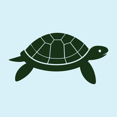 Turtle silhouette vector isolated