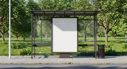 Open for Creativity—Advertising Banner Mockup Placed in a Green Park Surrounding