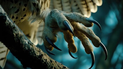 Majestic Owl's Talons: A Close-Up of Nature's Power