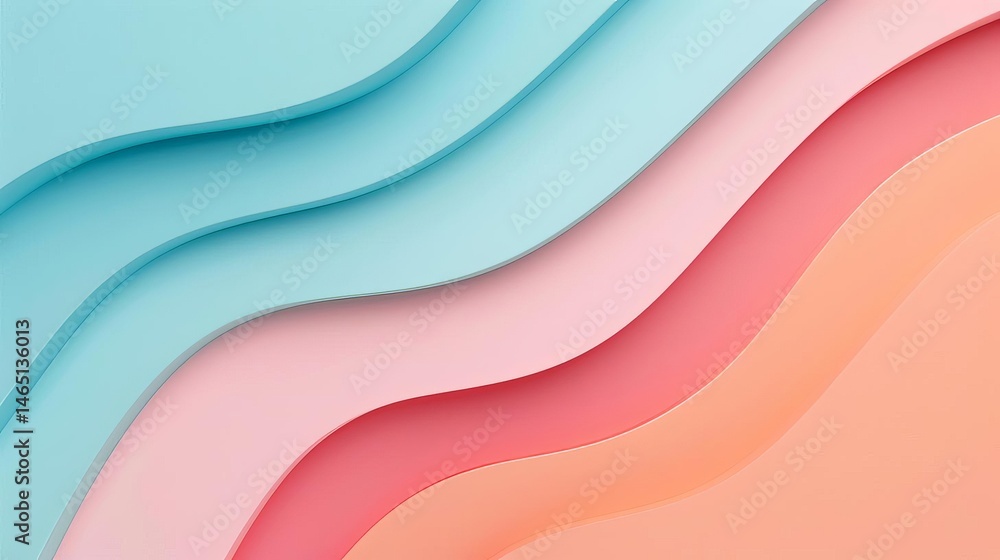 Poster eye-catching colorful background featuring a wavy pattern that evokes a sense of playfulness and art