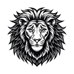 a lion head vector art silhouette