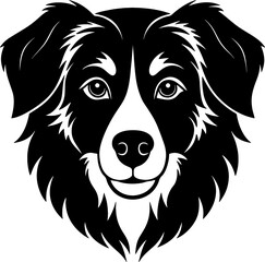 Australian shepherd simple black silhouette, Black silhouette vector icon, silhouette illustration