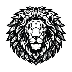 a lion head vector art silhouette