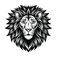 a lion head vector art silhouette