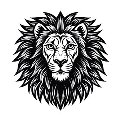 Obraz premium a lion head vector art silhouette
